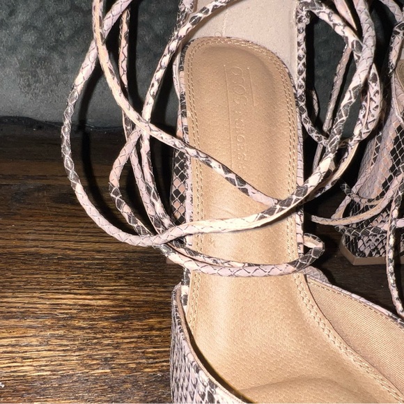 ASOS snake print pointed lace up heels - Picture 3 of 6